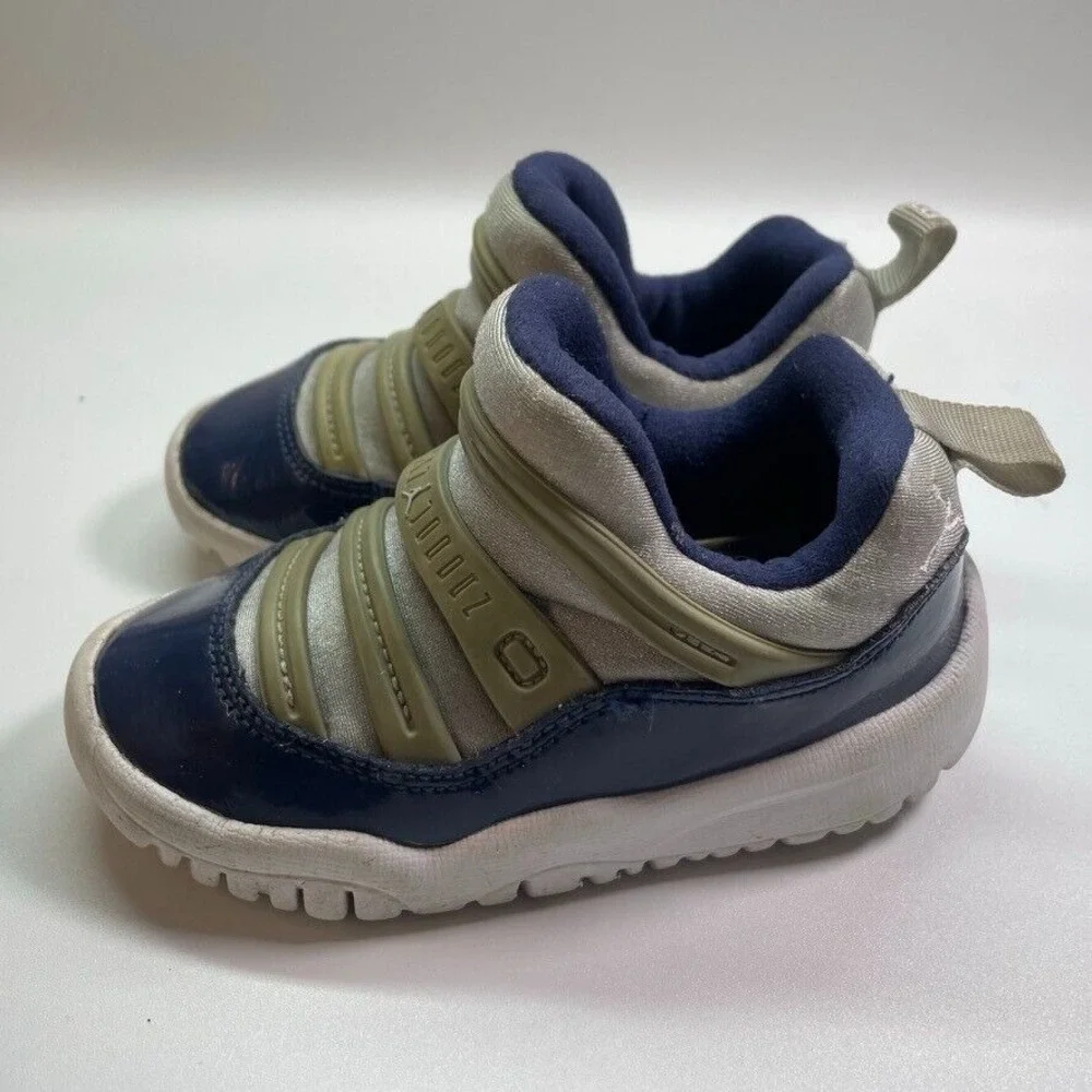 Nike Jordan 11 Retro Little Flex TD Grey Navy Georgetown ‎ BQ7102-007 Sz 7C